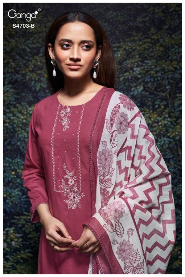 Ganga Fashion Kivoria S4703 Premium Cotton Suit S4703-B