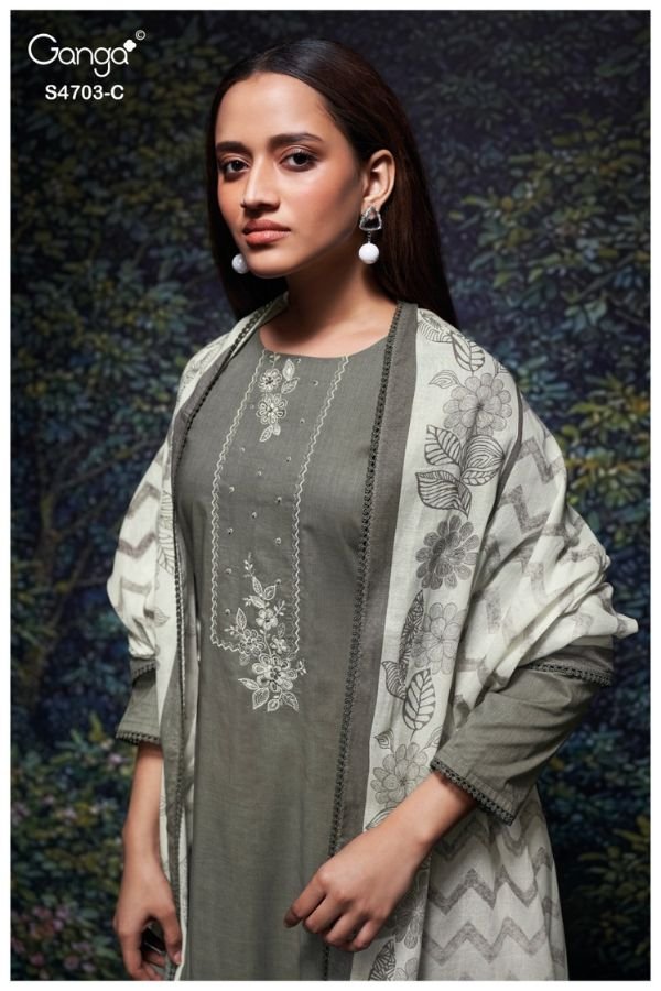 Ganga Fashion Kivoria S4703 Premium Cotton Suit S4703-C