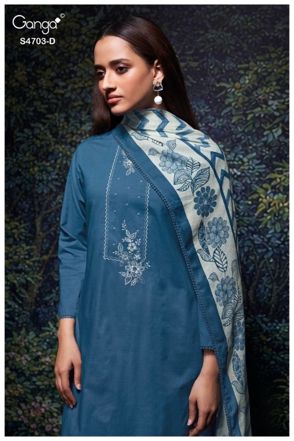 Ganga Fashion Kivoria S4703 Premium Cotton Suit S4703-D