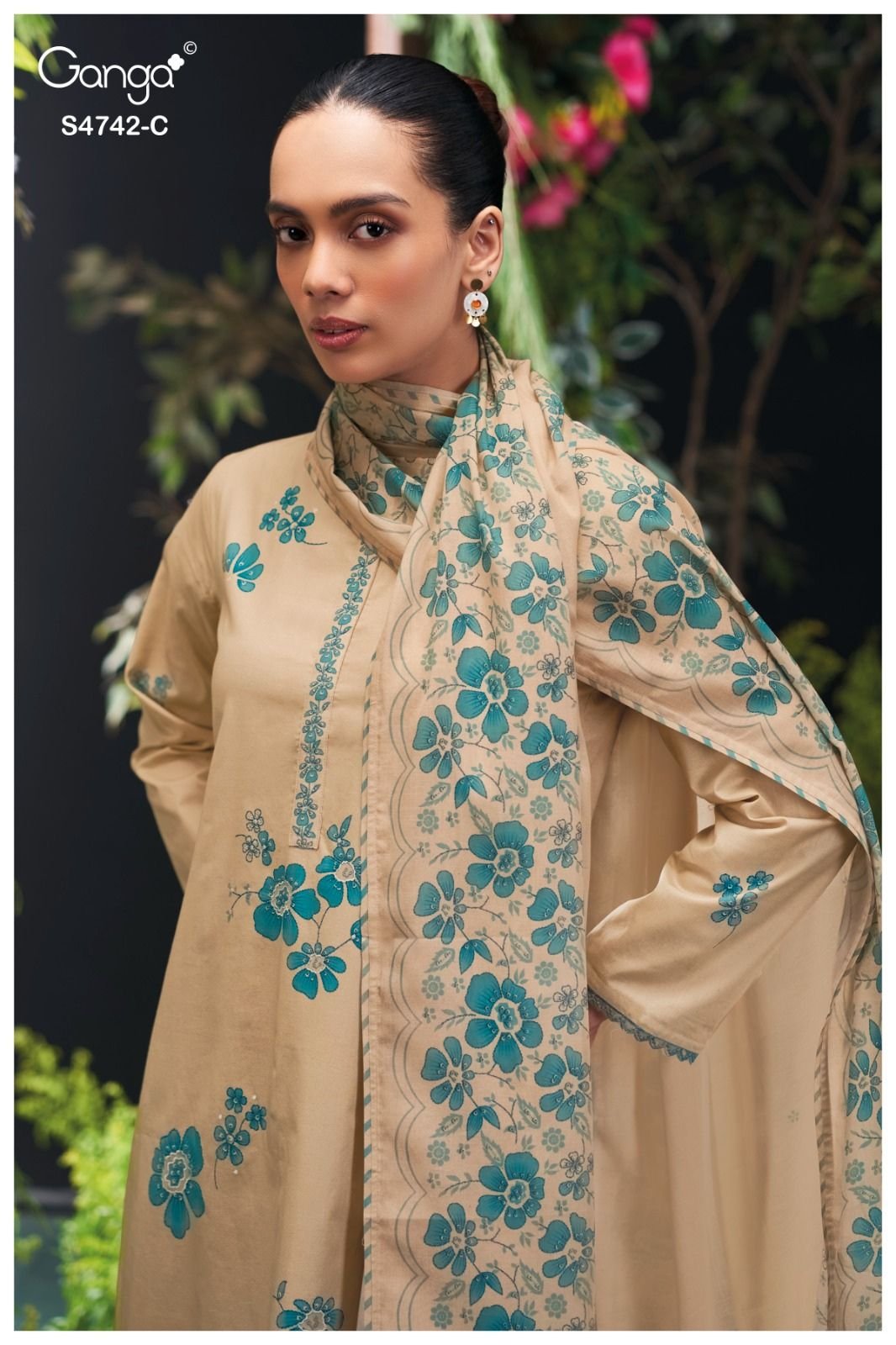 Ganga Fashion Livara S4742 Premium Cotton Suit S4742-C