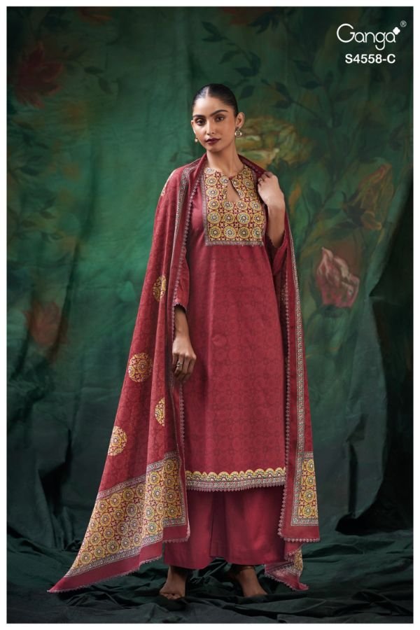 Ganga Fashion Mihira S4558 Premium Cotton Suit S4558-C