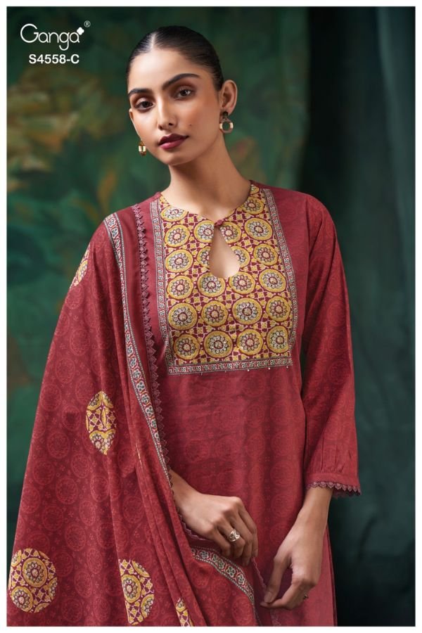 Ganga Fashion Mihira S4558 Premium Cotton Suit S4558-C