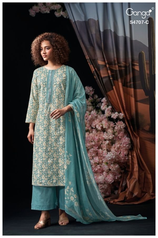 Ganga Fashion Myanshi S4707 Premium Cotton Suit S4707-C