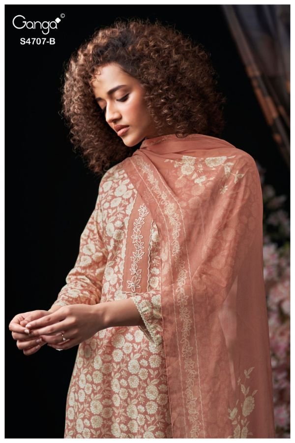 Ganga Fashion Myanshi S4707 Premium Cotton Suit S4707-B