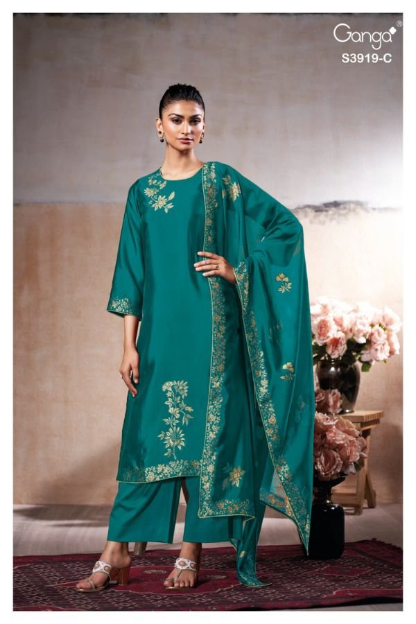 Ganga Fashion Phyra S3919 Silk Ladies Suit S3919-C