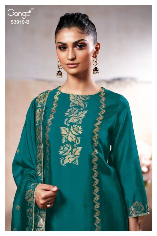 Ganga Fashion Phyra S3919 Silk Ladies Suit S3919-B