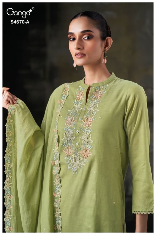 Ganga Fashion Piyasha S4670 Premium Pure Mul Suit S4670-A
