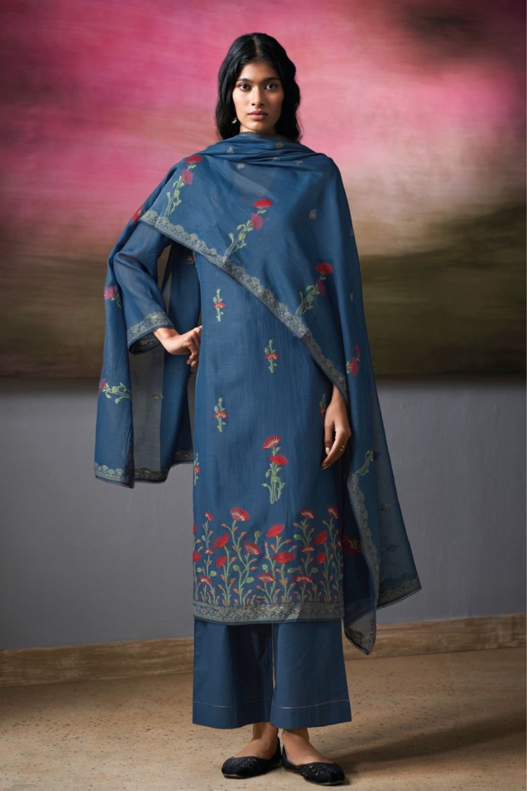 Ganga Fashion Qirisha S4737 Pure Mul Chanderi Suit S4737-B