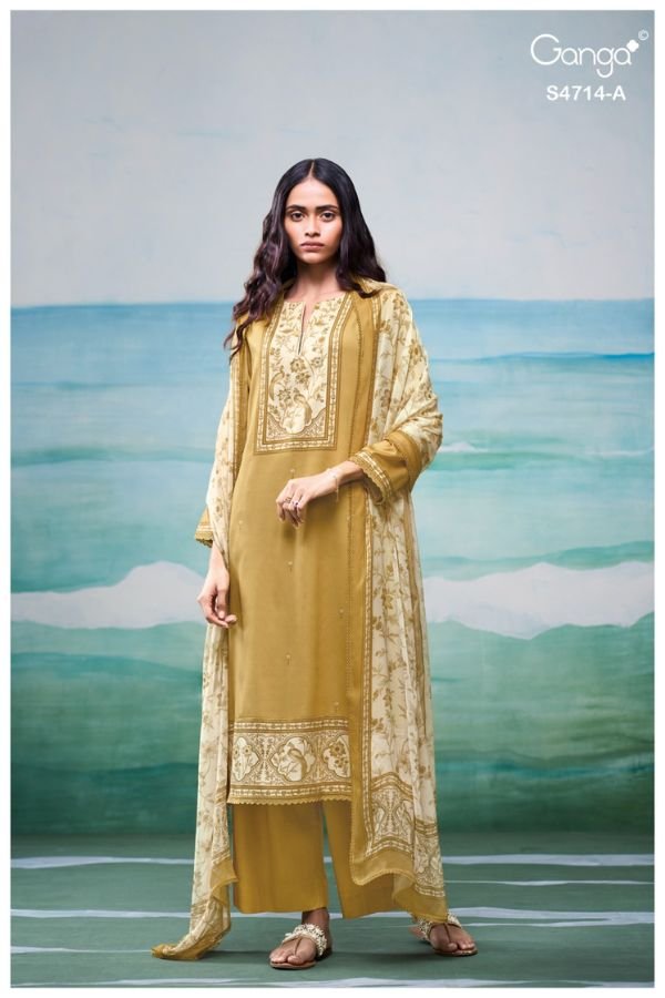 Ganga Fashion Sreelika S4714 Cotton Ladies Suit S4714-A
