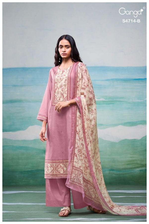Ganga Fashion Sreelika S4714 Cotton Ladies Suit S4714-B