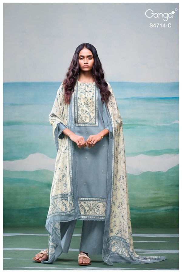 Ganga Fashion Sreelika S4714 Cotton Ladies Suit S4714-C