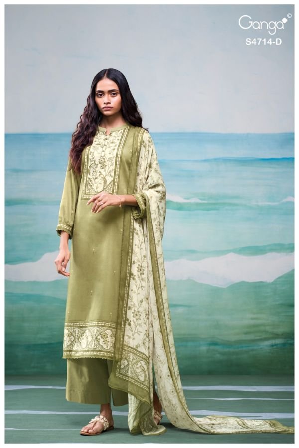 Ganga Fashion Sreelika S4714 Cotton Ladies Suit S4714-D