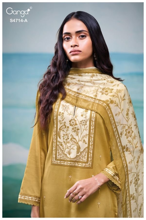 Ganga Fashion Sreelika S4714 Cotton Ladies Suit S4714-A