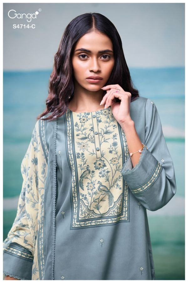 Ganga Fashion Sreelika S4714 Cotton Ladies Suit S4714-C