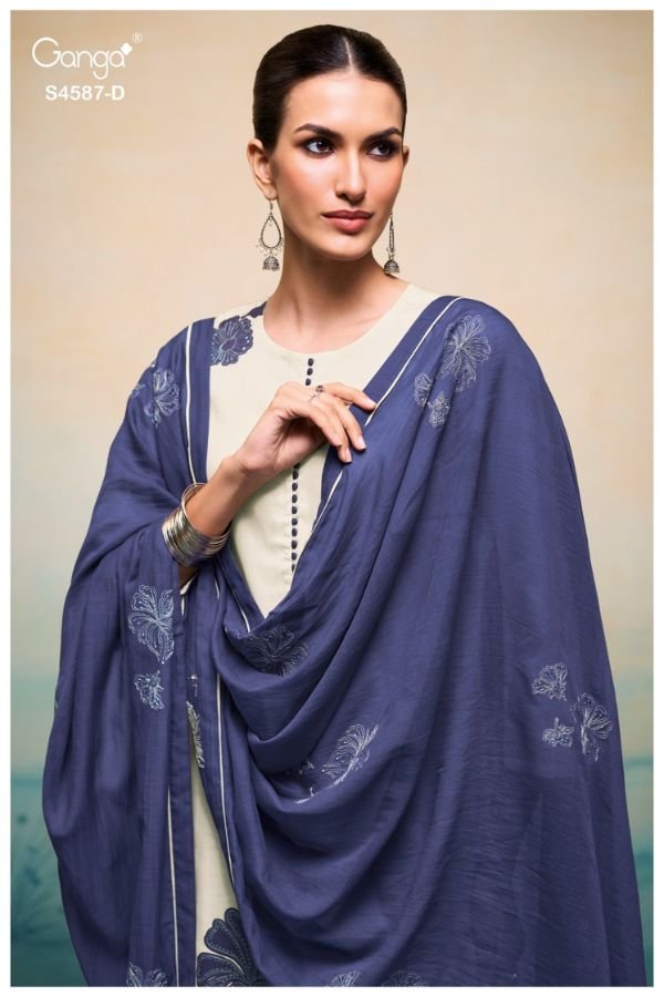 Ganga Fashion Sylvie S4587 Premium Pure Mul Suit S4587-D