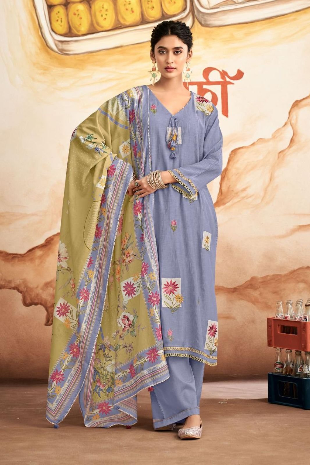 Jay Vijay Prints Barfi Mal Chanderi Ladies Suit 11025