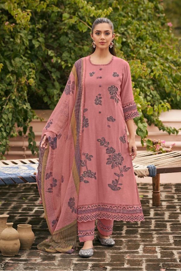 Jay Vijay Prints Chhat Malai Chanderi Ladies Suit 11091