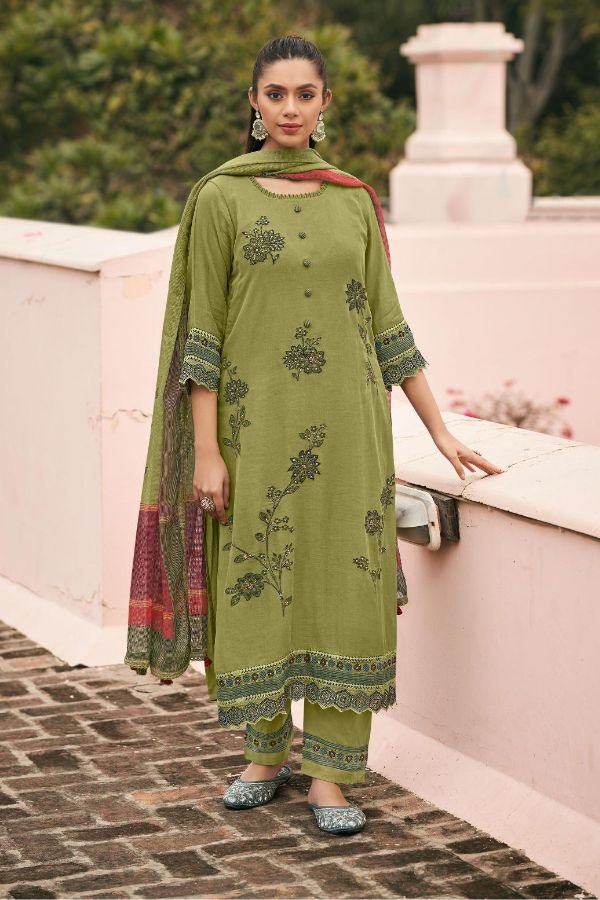 Jay Vijay Prints Chhat Malai Chanderi Ladies Suit 11092