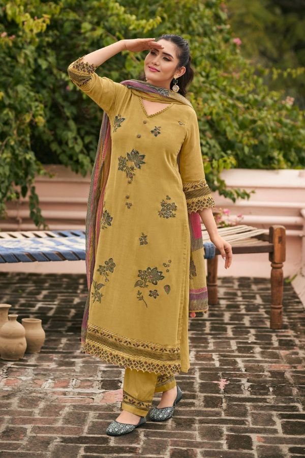 Jay Vijay Prints Chhat Malai Chanderi Ladies Suit 11093