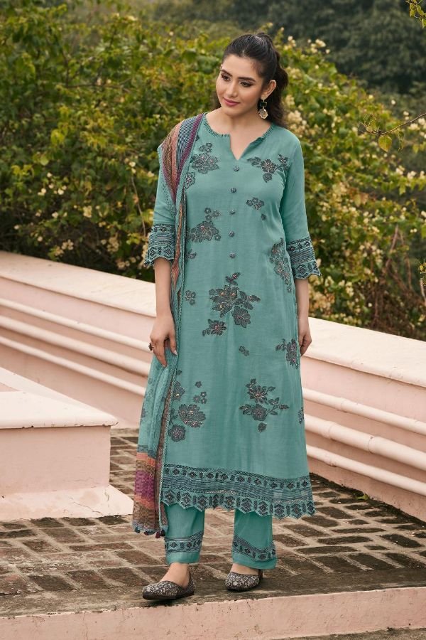 Jay Vijay Prints Chhat Malai Chanderi Ladies Suit 11094