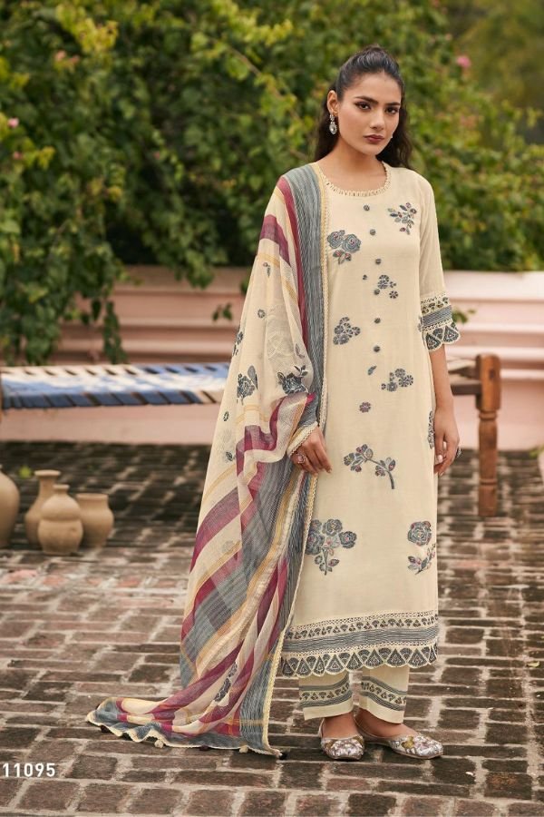Jay Vijay Prints Chhat Malai Chanderi Ladies Suit 11095