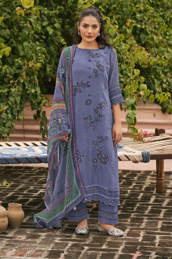 Jay Vijay Prints Chhat Malai Chanderi Ladies Suit 11096