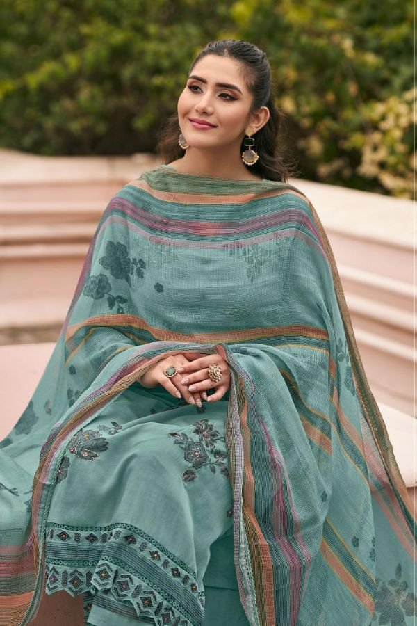 Jay Vijay Prints Chhat Malai Chanderi Ladies Suit 11094