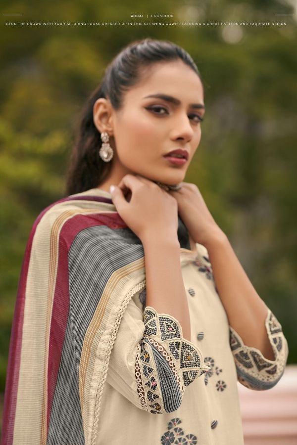 Jay Vijay Prints Chhat Malai Chanderi Ladies Suit 11095