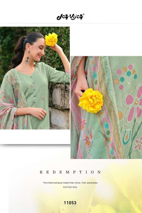 Jay Vijay Prints Nehmat Pure Linen Salwar Suit 11053