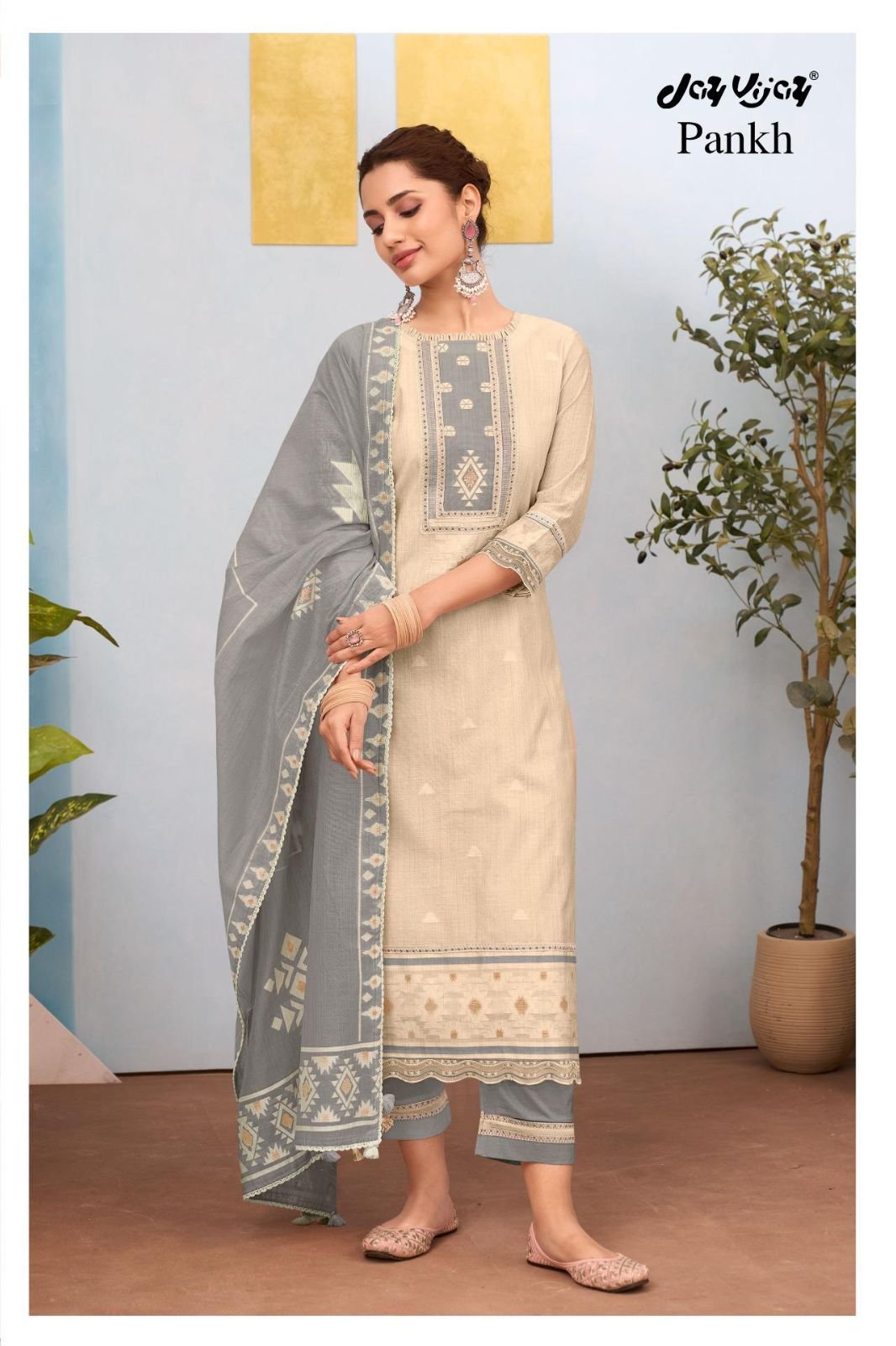 Jay Vijay Prints Pankh Cotton Ladies Salwar Suit 3292-C