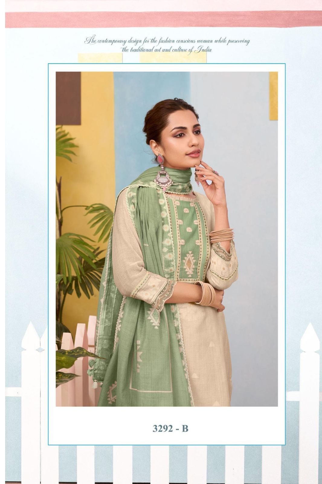 Jay Vijay Prints Pankh Cotton Ladies Salwar Suit 3292-B