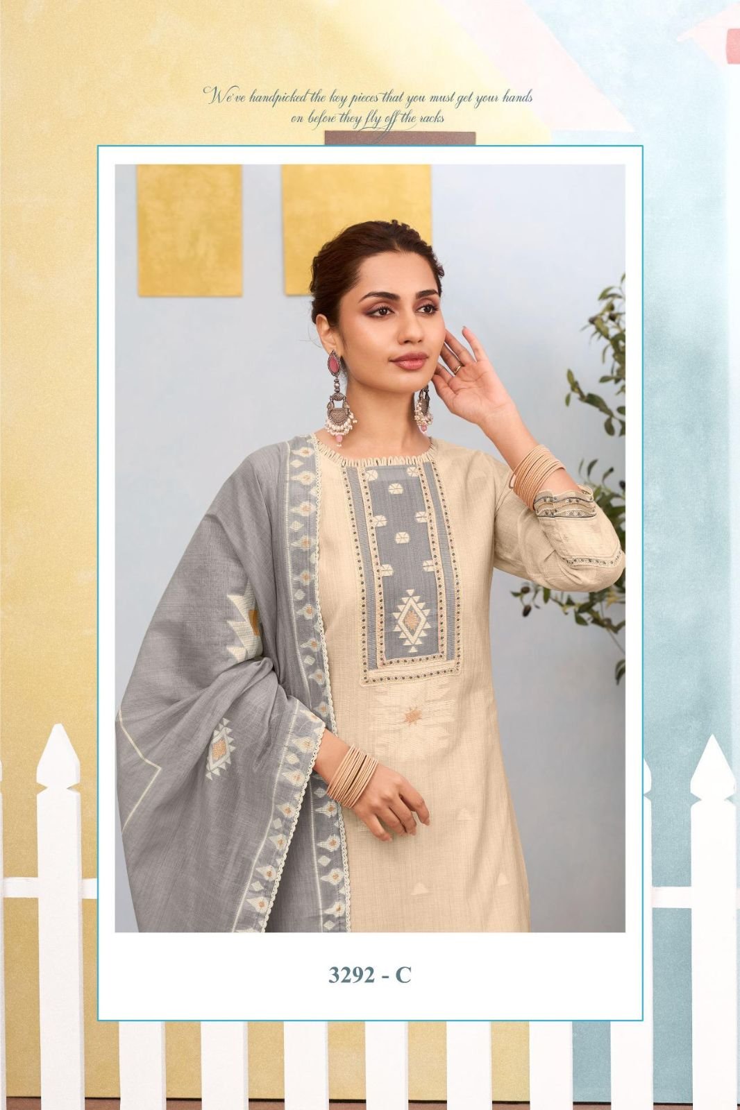 Jay Vijay Prints Pankh Cotton Ladies Salwar Suit 3292-C