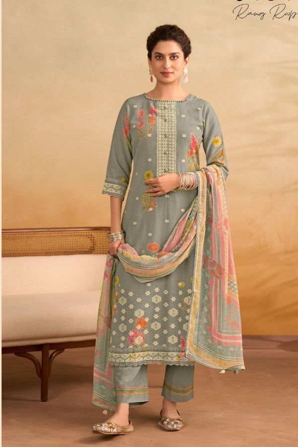 Jay Vijay Prints Rang Roop Pure Linen Salwar Suit 3291-B