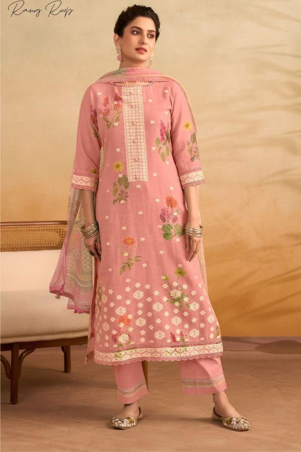 Jay Vijay Prints Rang Roop Pure Linen Salwar Suit 3291-C