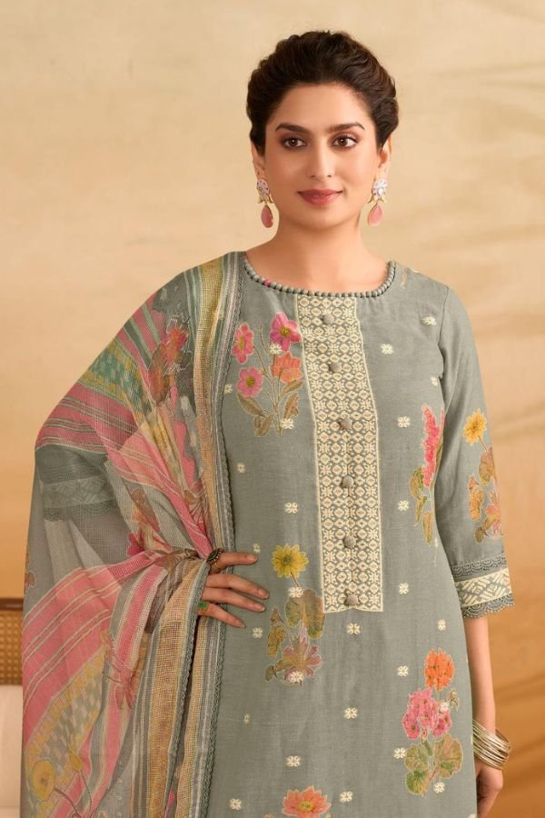 Jay Vijay Prints Rang Roop Pure Linen Salwar Suit 3291-B