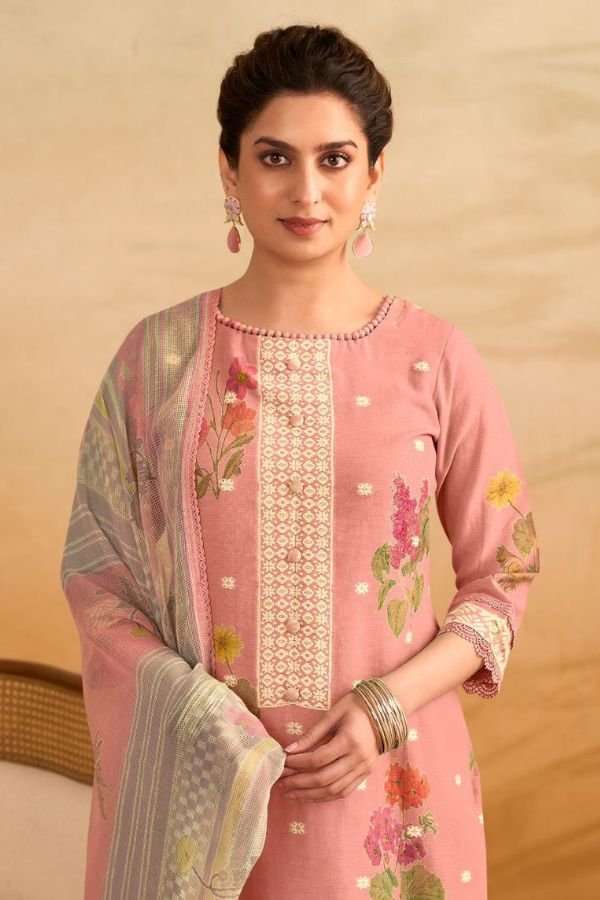 Jay Vijay Prints Rang Roop Pure Linen Salwar Suit 3291-C