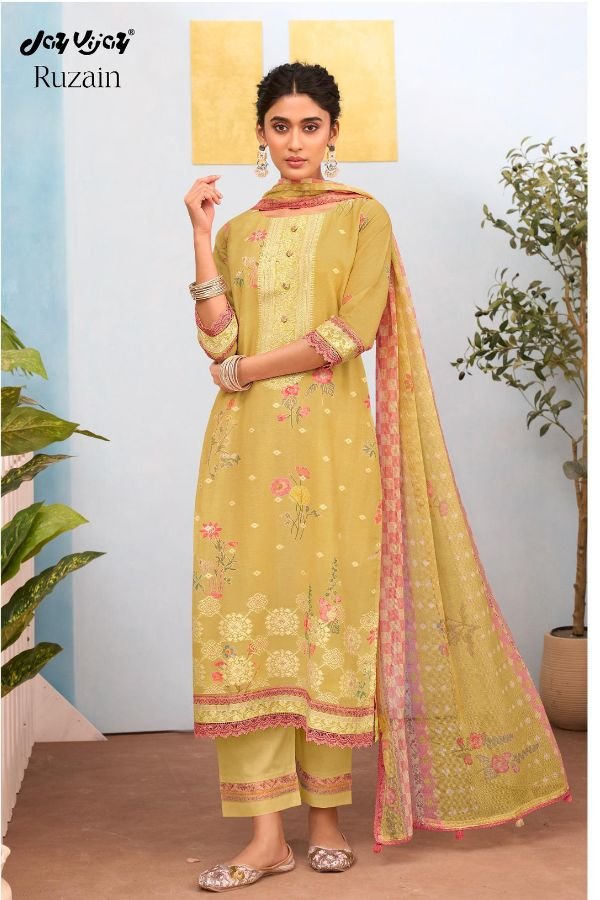 Jay Vijay Prints Ruzain Pure Linen Salwar Suit 3289-A