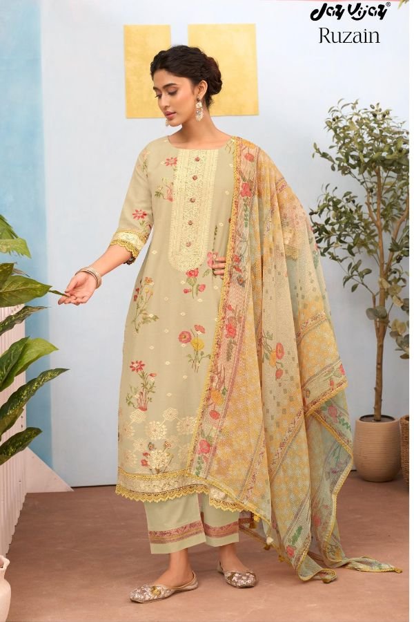 Jay Vijay Prints Ruzain Pure Linen Salwar Suit 3289-B
