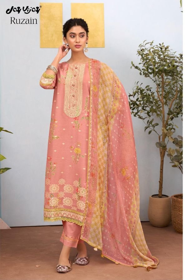 Jay Vijay Prints Ruzain Pure Linen Salwar Suit 3289-D