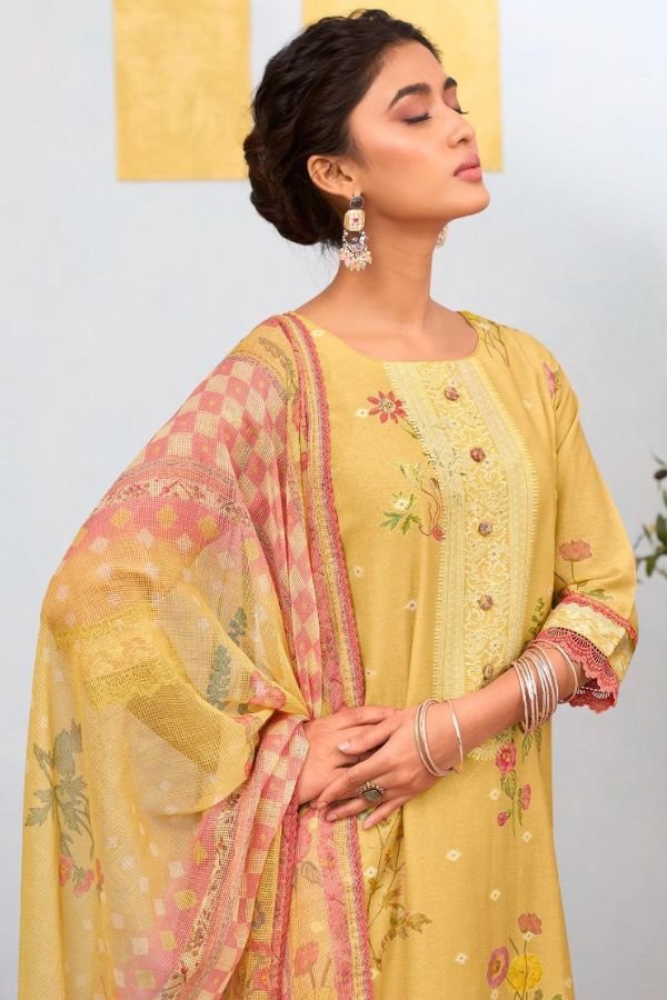 Jay Vijay Prints Ruzain Pure Linen Salwar Suit 3289-A