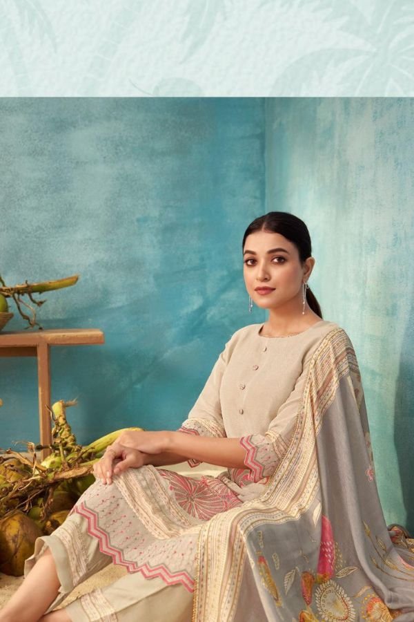 Jay Vijay Prints Sukoon Gul Mohr 3 Pure Tissue Suit 10873