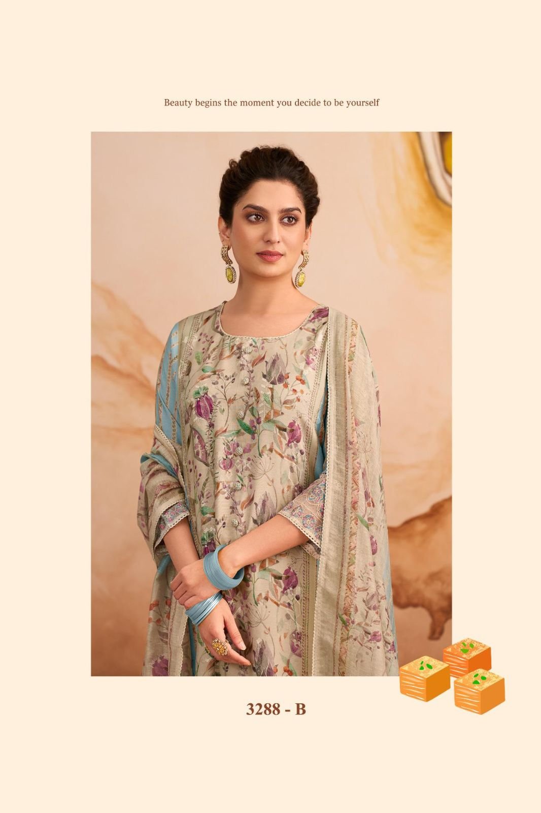 Jay Vijay Prints Tavira Muslin Salwar Suit 3288-B