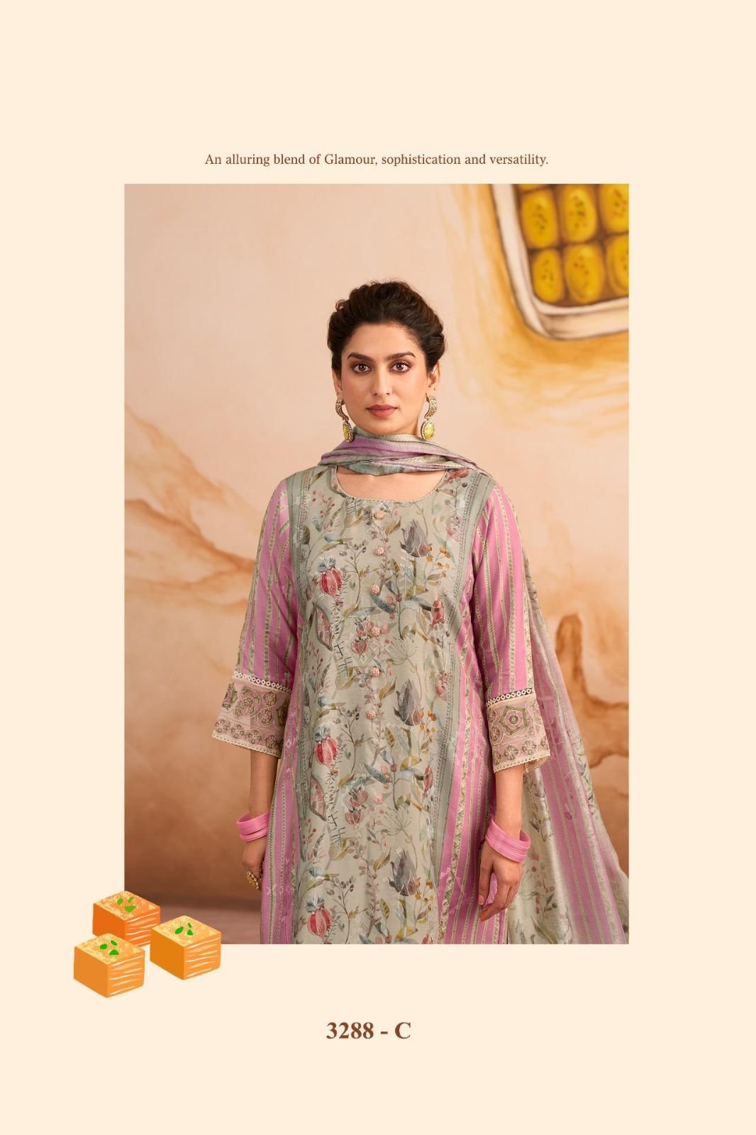 Jay Vijay Prints Tavira Muslin Salwar Suit 3288-C