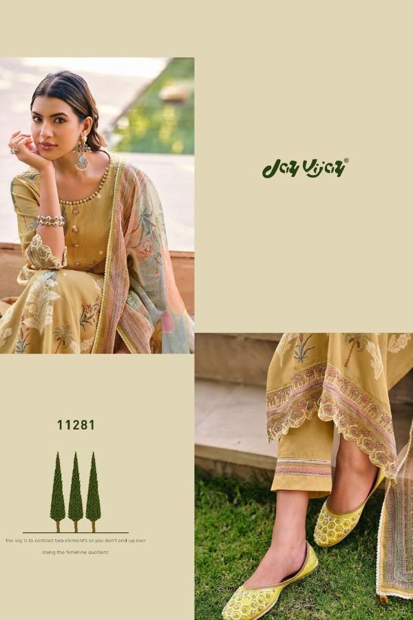 Jay Vijay Prints Udaan Premium Mal Chanderi Ladies Suit 11281