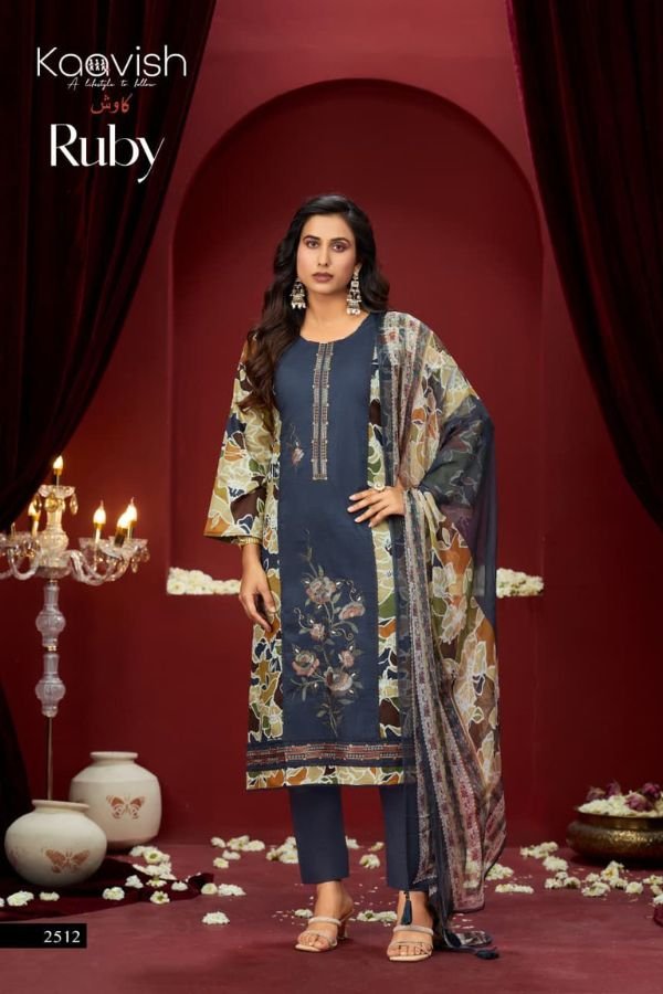 Kaavish Trends Ruby Pure Lawn Cotton Suit 2512