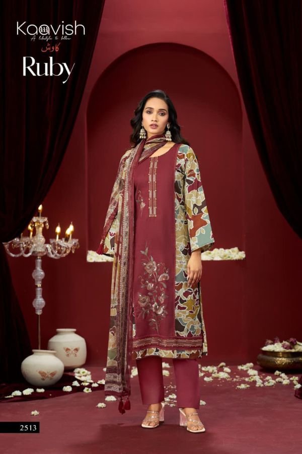 Kaavish Trends Ruby Pure Lawn Cotton Suit 2513