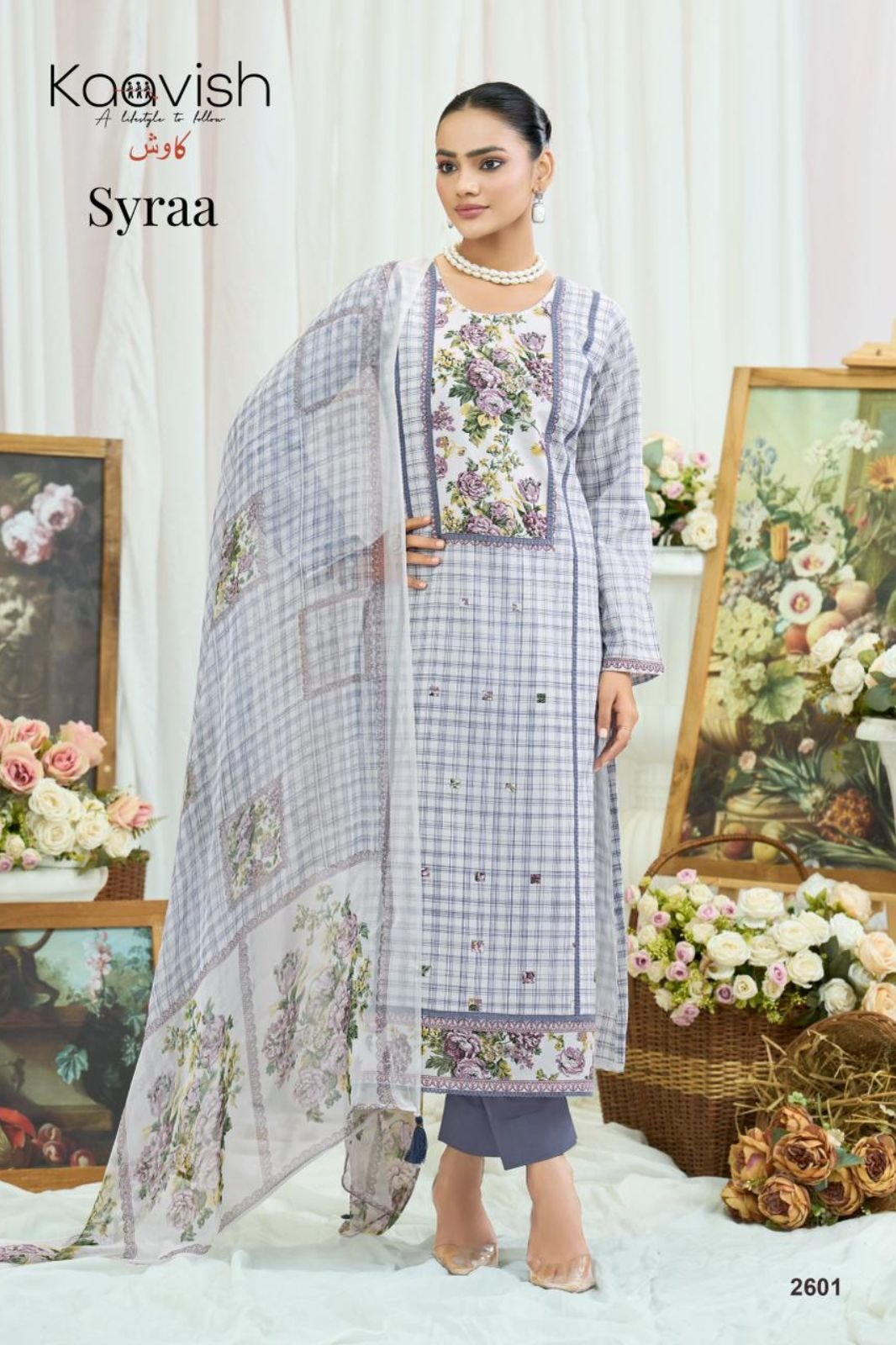 Kaavish Trends Syraa Pure Lawn Cotton Suit 2601