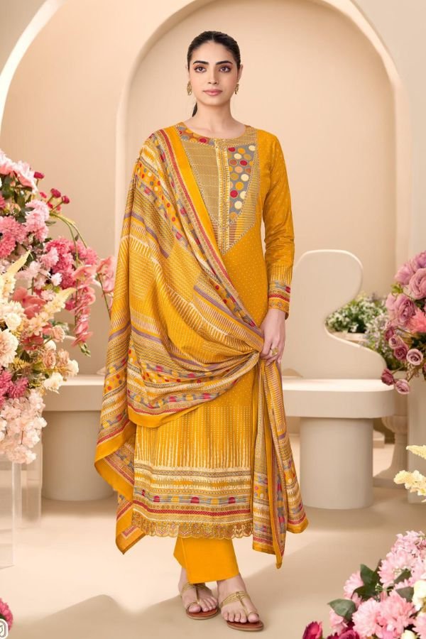 Kesar Karachi Sunheri Dhoop Pure Lawn Cotton Suit 2003