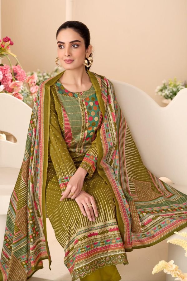 Kesar Karachi Sunheri Dhoop Pure Lawn Cotton Suit 2004