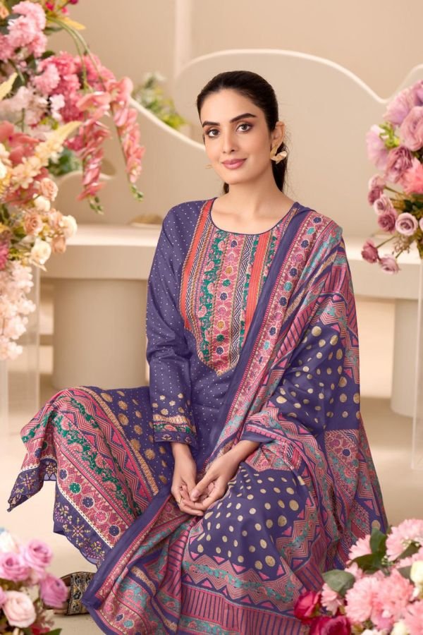 Kesar Karachi Sunheri Dhoop Pure Lawn Cotton Suit 2005